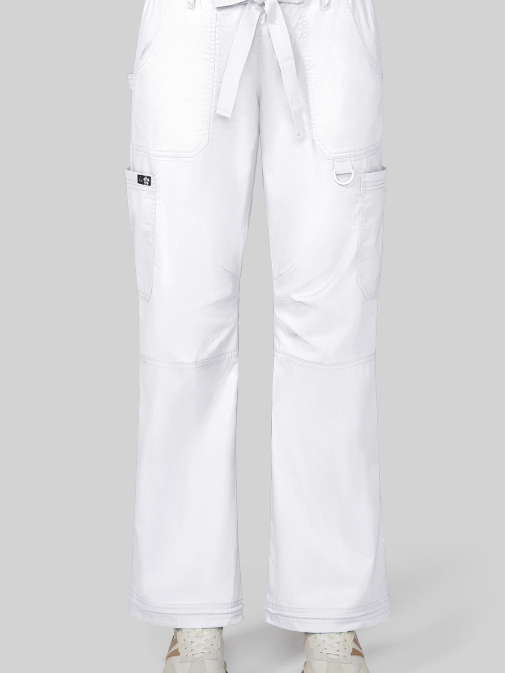 Koi  Women's White Cargo Scrub Pants with Utility Pockets